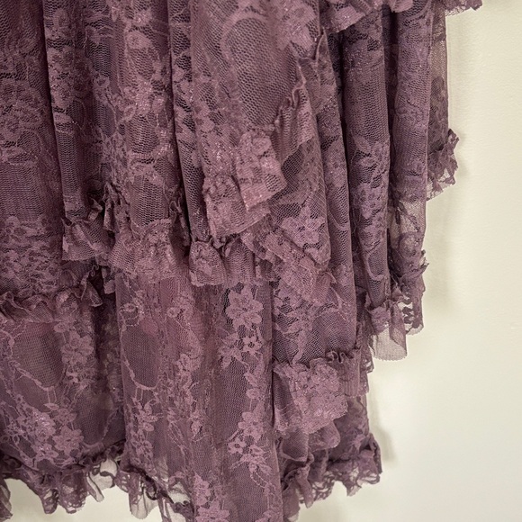 Ultra Pink Asymmetrical Lace Skirt in Mauve - Picture 2 of 5